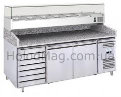 Стол холодильный для пиццы Forcold G-PZ2610TN-FC двухдверный с ящиками